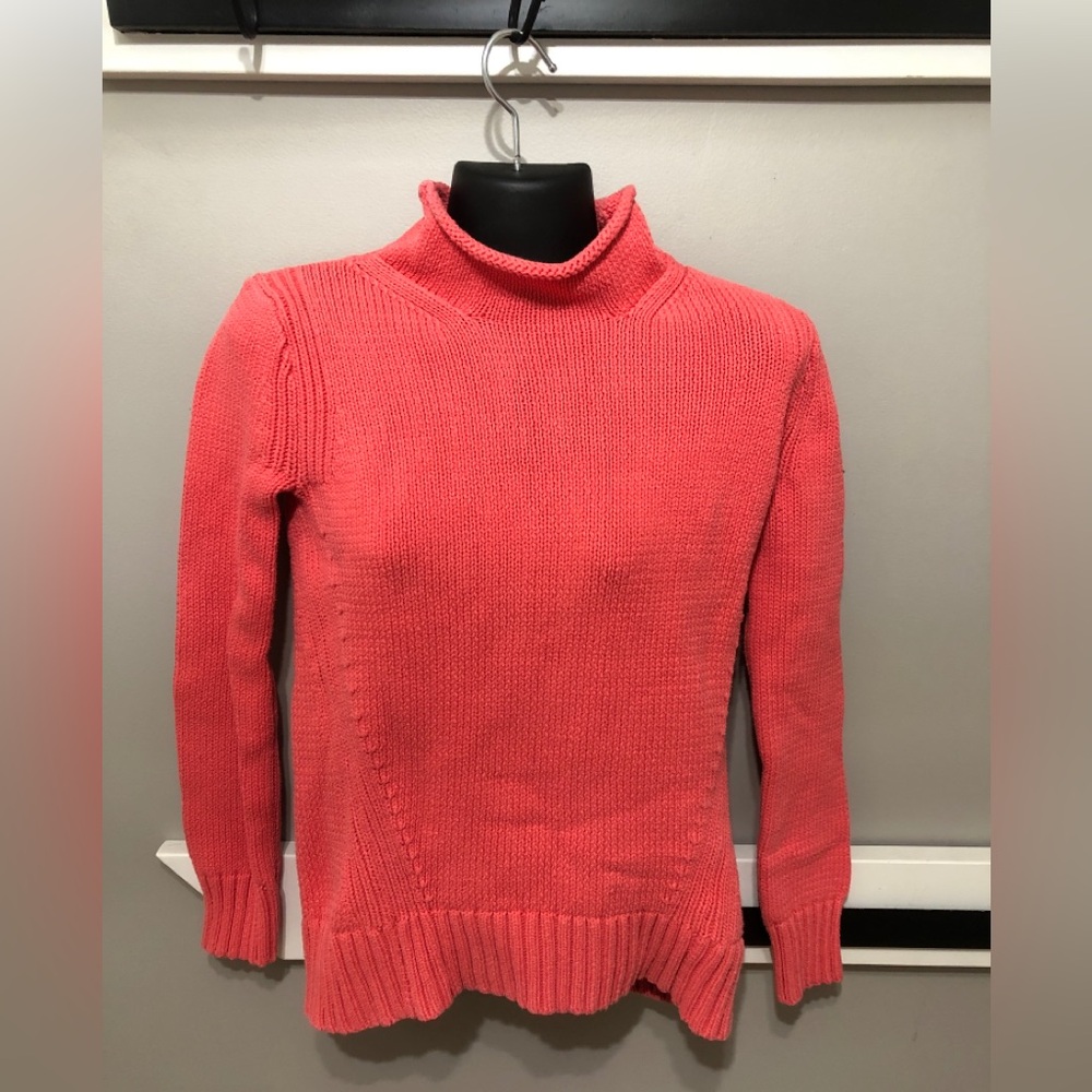 J Crew Women’s 1988 Rollneck Sweater, coral, xxs